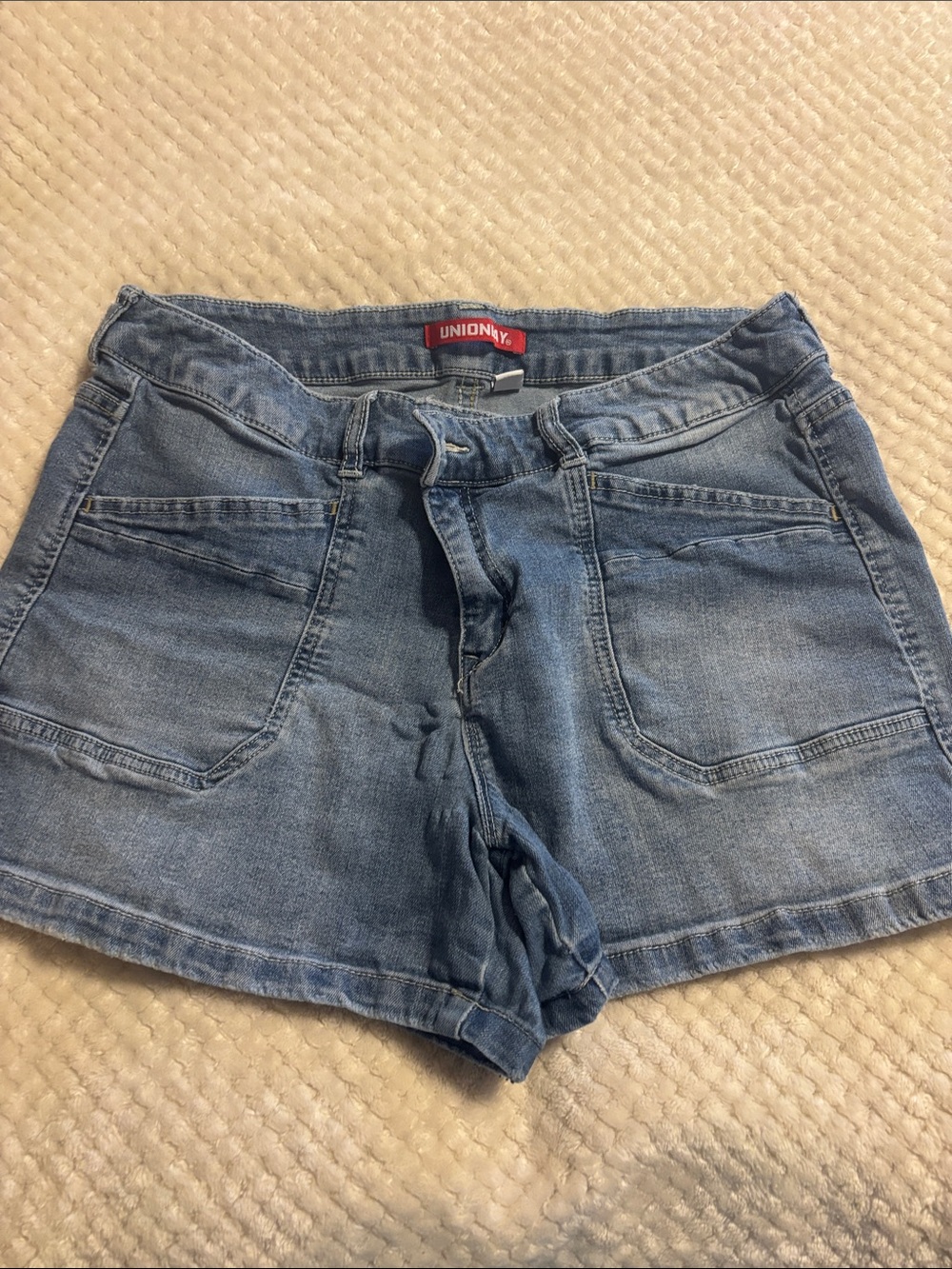 UNIONBAY Light Wash Denim Patch Pocket Shorts